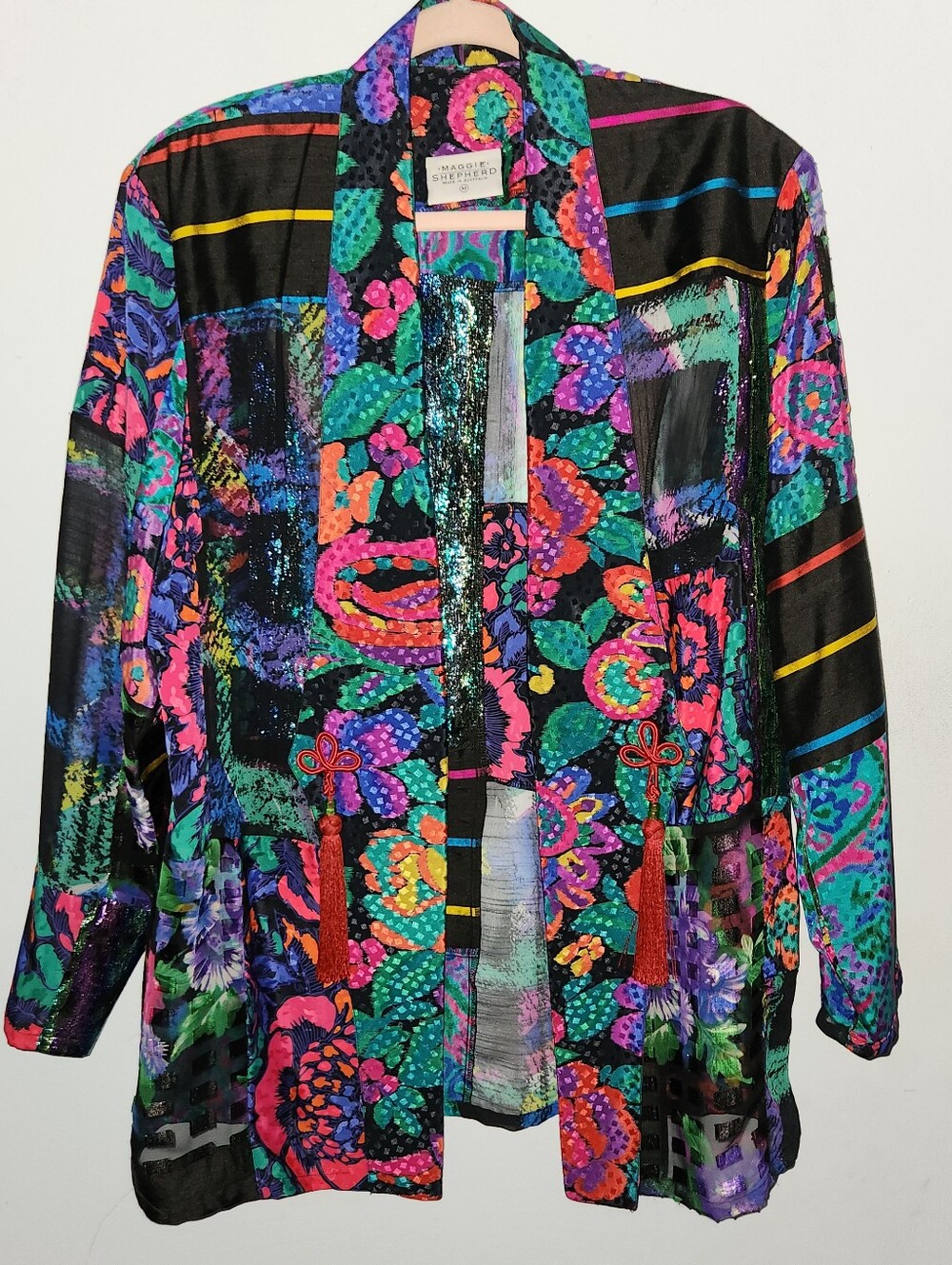 MAGGIE SHEPHERD AUSTRALIA 80’s Vintage Silk Bold Colors Jacket